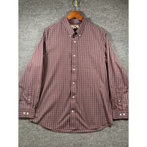 Duluth Trading Co. Button Down Shirt Men's XL Red Check Longsleeve Trim Fit